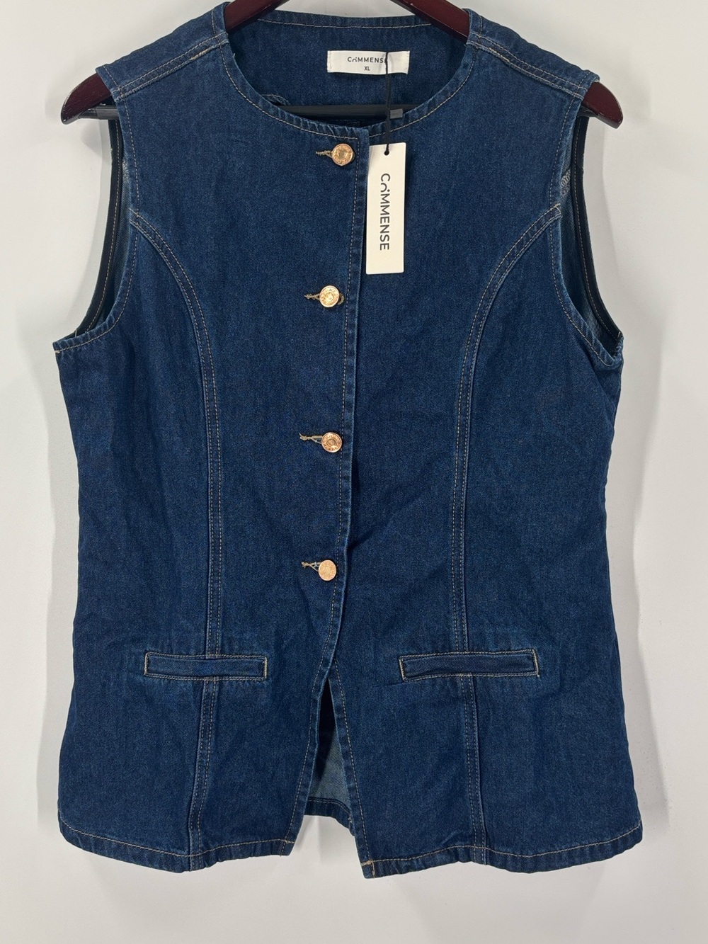 Commense Denim Vest Women’s Size XL New With Tags